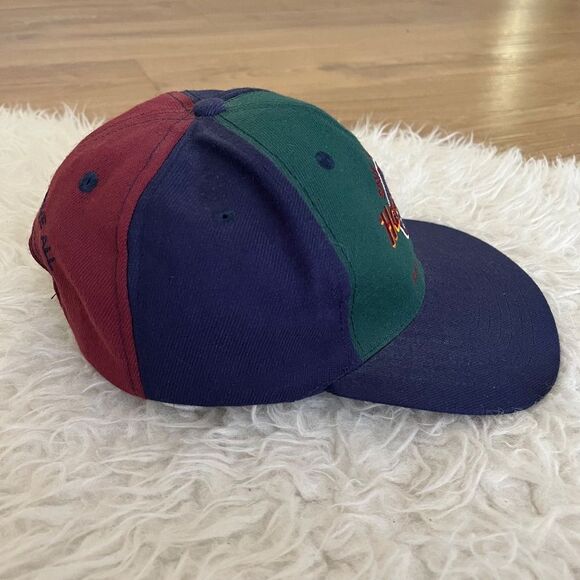 90s Hard Rock Cafe San Antonio Love All Serve All Color Block Snapback Hat - Picture 7 of 8